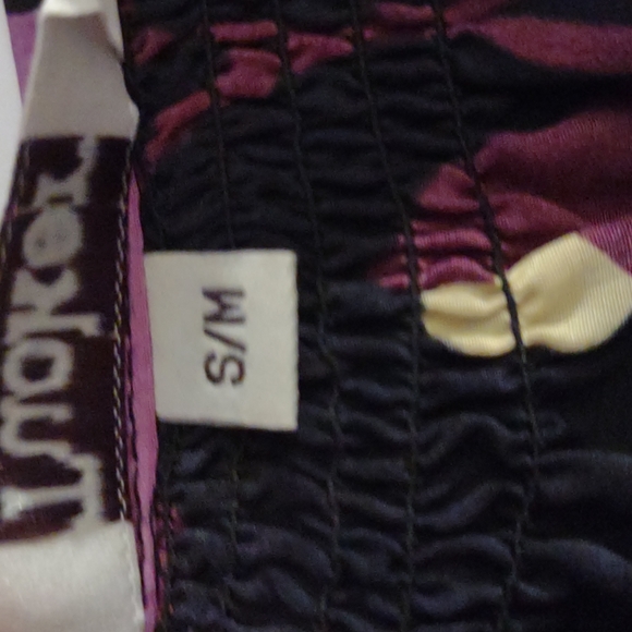 Tucker silk pink purple floral classic smocked collar blouse size s/m - Picture 7 of 9